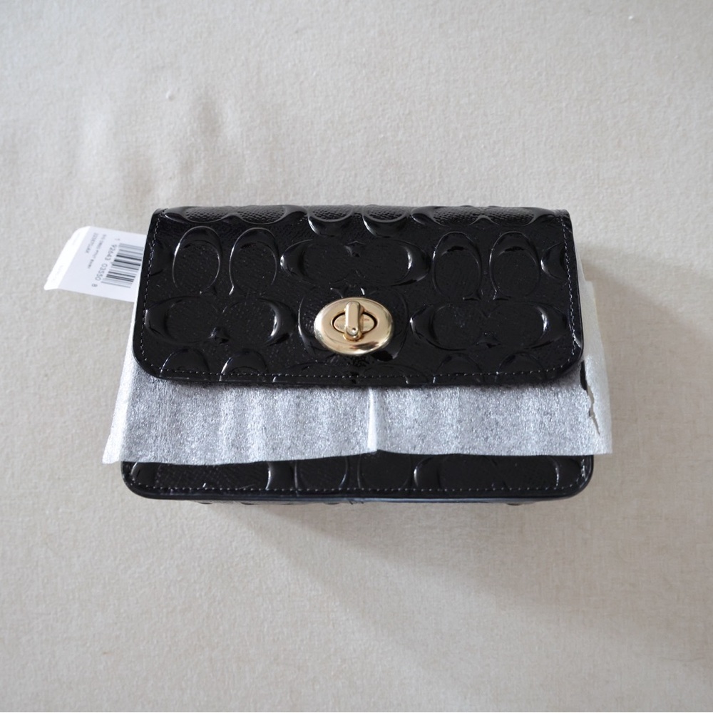 Coach Black Quilted Purse with Gold Hardware